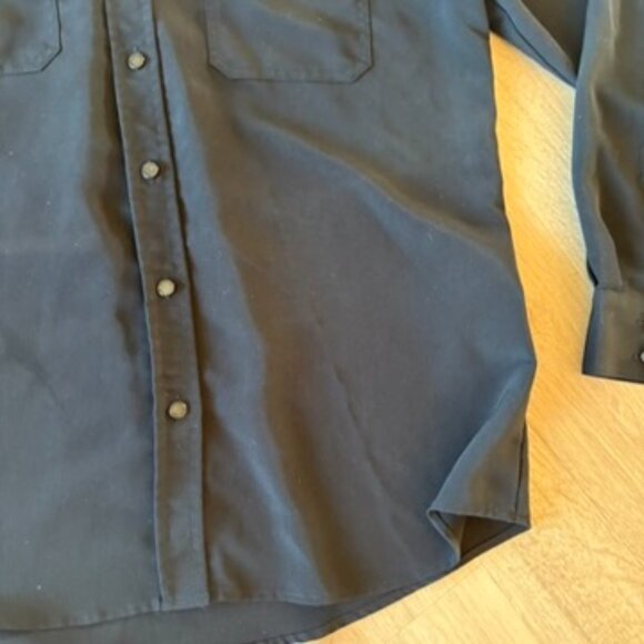 Karl Lagerfeld Collared Black Button Front Shirt Long Sleeve Blouse Medium - Picture 3 of 7